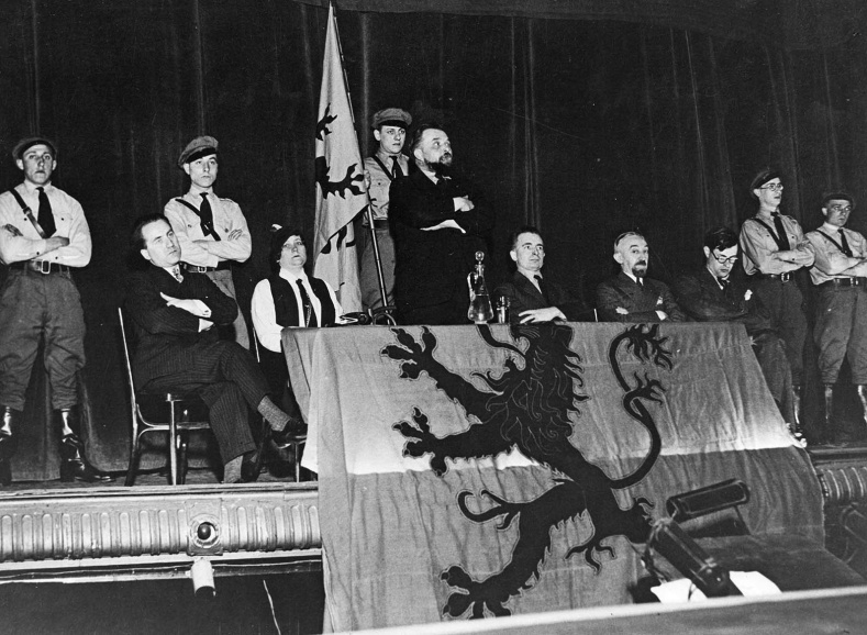 Toespraak van Staf de Clercq op een VNV-verkiezingsbijeenkomst in Antwerpen, 5 april 1935. (ADVN, VFD171)